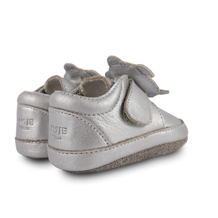 Donsje Niek Sneakers | Shimmer Turtle | Silver Grey Metallic Leather