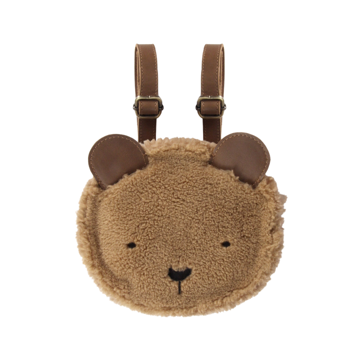 donsje Pugi Backpack | Bear | Light Maple Curly Faux Fur