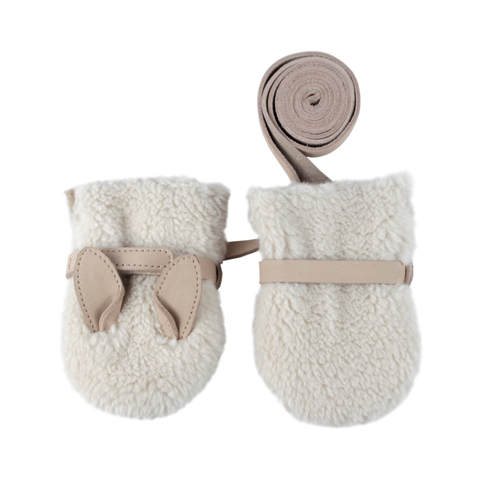 Donsje Richy Mittens | Bunny | Off White Curly Faux Fur