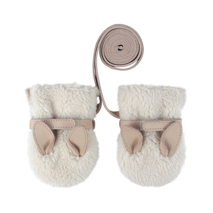 Donsje Richy Mittens | Bunny | Off White Curly Faux Fur