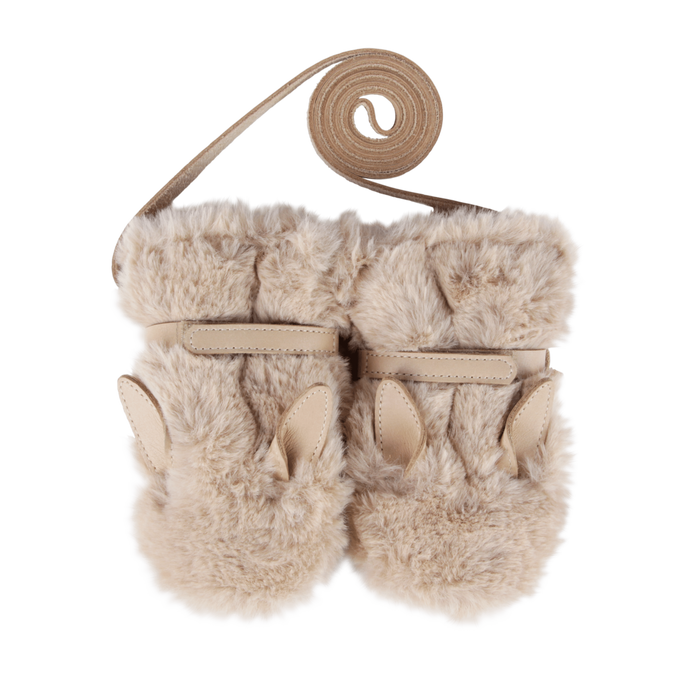 Donsje Richy Mittens | Fluffy Bunny | Warm Beige Soft Faux Fur