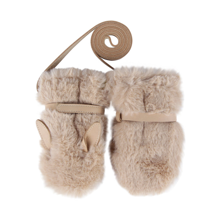 Donsje Richy Mittens | Fluffy Bunny | Warm Beige Soft Faux Fur