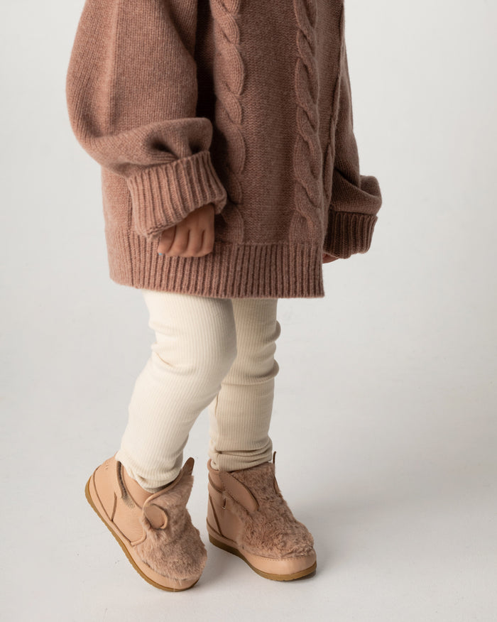 Donsje Roumi Shoes | Fluffy Bunny | Warm Beige Soft Faux Fur