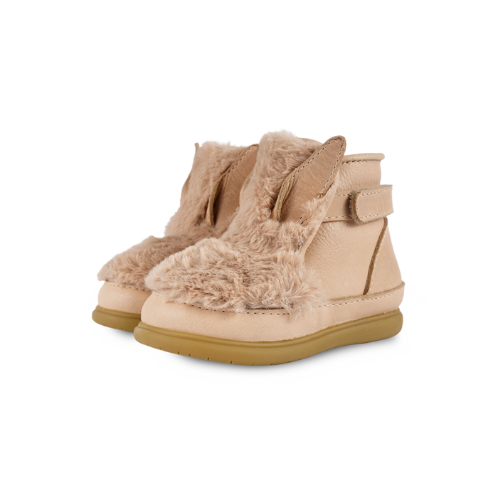donsje Roumi Shoes | Fluffy Bunny | Warm Beige Soft Faux Fur