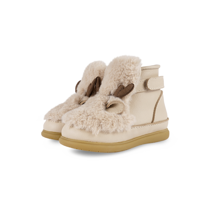 donsje Roumi Shoes | Reindeer | Light Beige Soft Faux Fur