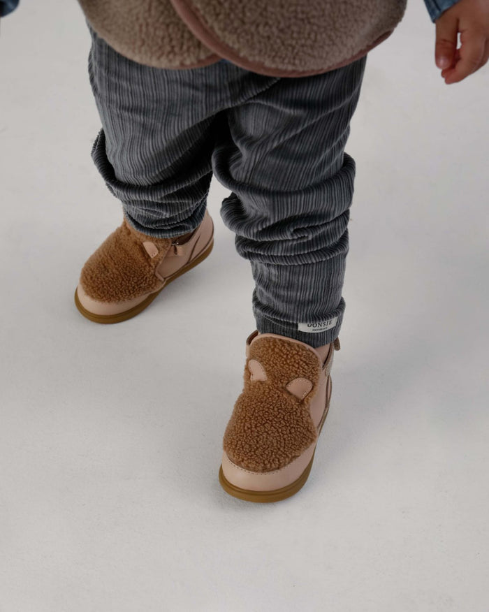 Donsje Roumi Shoes | Teddy Bear | Light Maple Curly Faux Fur