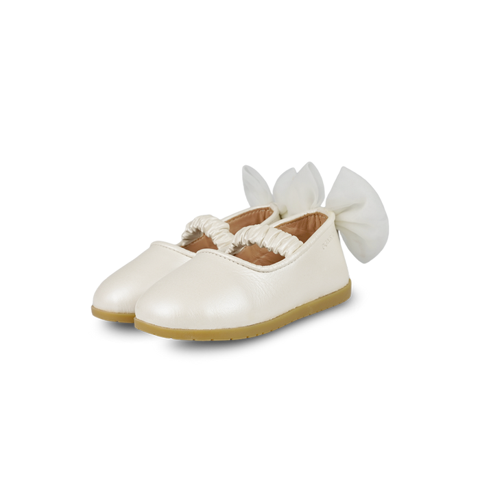 donsje Taatie Ballerinas | Off White Metallic Leather