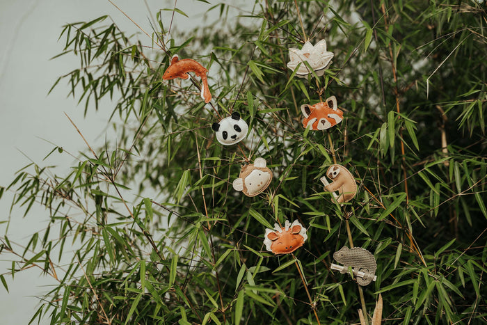 Donsje Talei Clip | Chameleon | Stone Square Stamped Nubuck