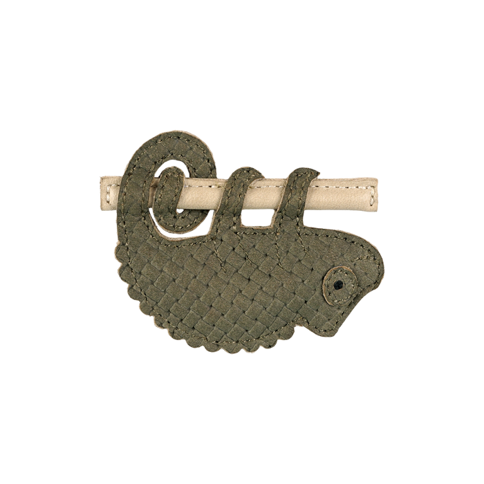 donsje Talei Clip | Chameleon | Stone Square Stamped Nubuck