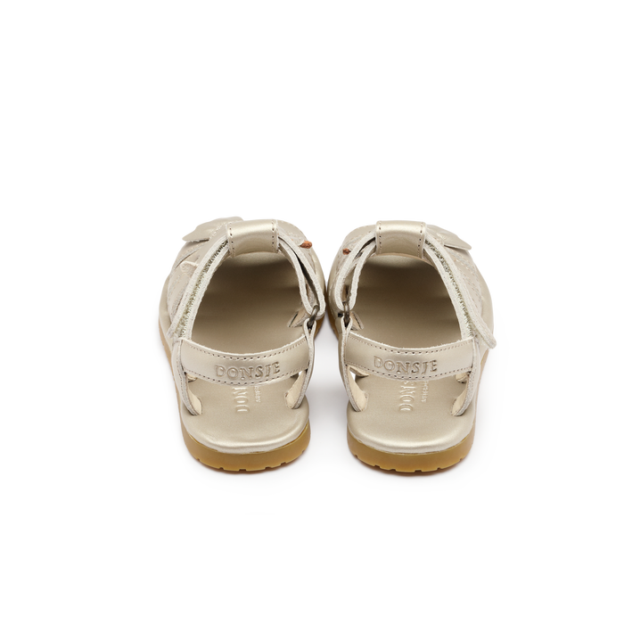 Donsje Tiyola Sandals | Dove | Off White Metallic Leather