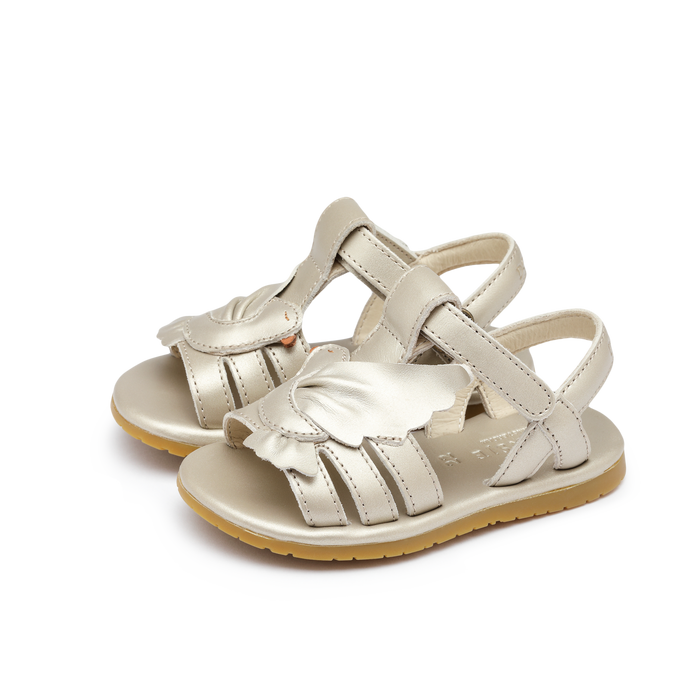 Donsje Tiyola Sandals | Dove | Off White Metallic Leather