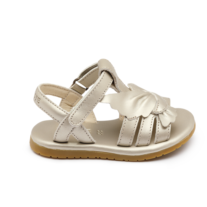 Donsje Tiyola Sandals | Dove | Off White Metallic Leather