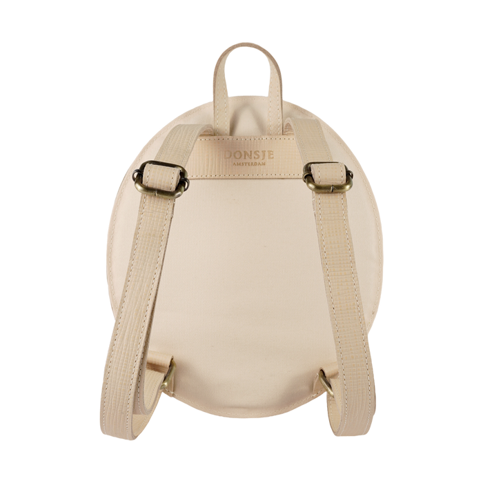 Donsje Tozi Backpack | Boater Hat | Cream Scored Leather