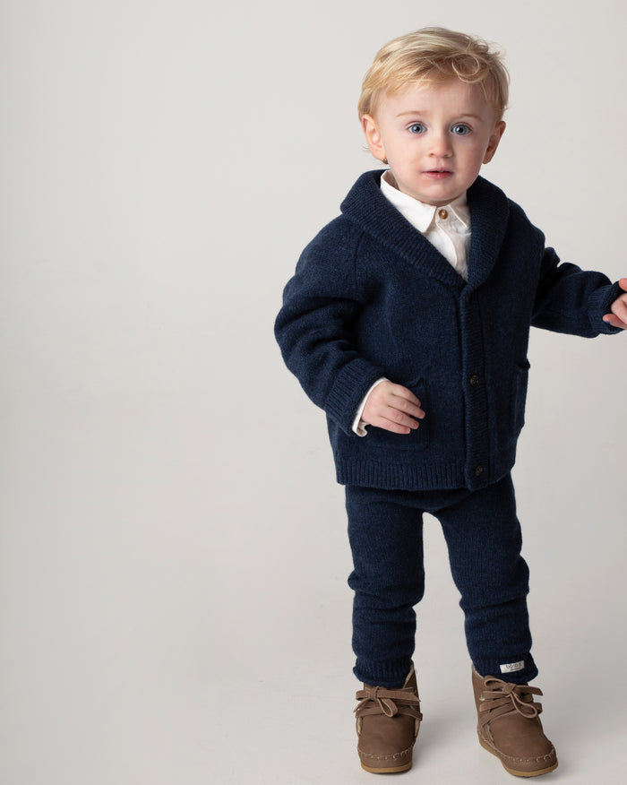 Donsje Trig Merino Wool Trousers | Blue Marine Melange