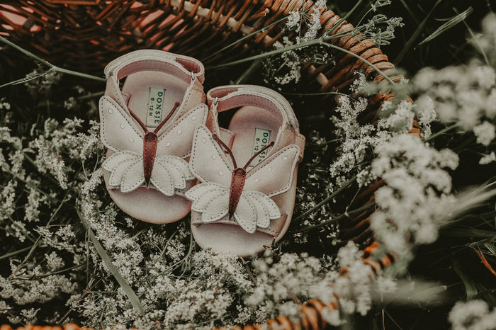 Donsje Tuti Sky Sandals | Butterfly | Powder Metallic Nubuck