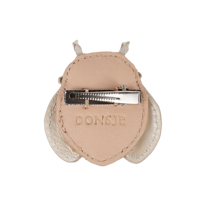 Donsje Zaza Sky Hairclip | Golden Beetle | Light Rose Leather