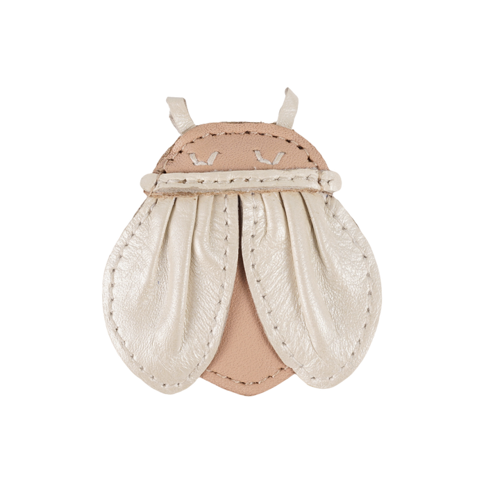 donsje Zaza Sky Hairclip | Golden Beetle | Light Rose Leather