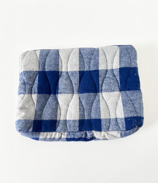 dorélit Beauty Bag Midi Grijs Blauwe Ruit