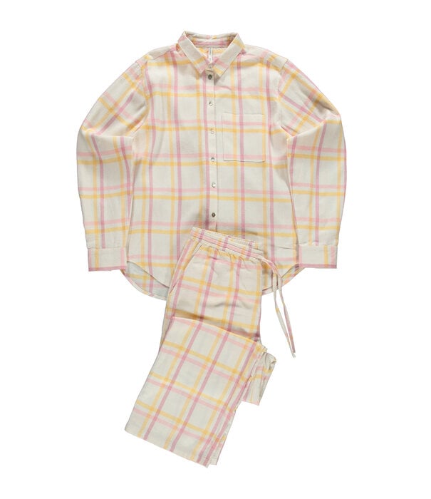 Dorélit Jamie+Alkes Pyjama Geel Roze Ruit
