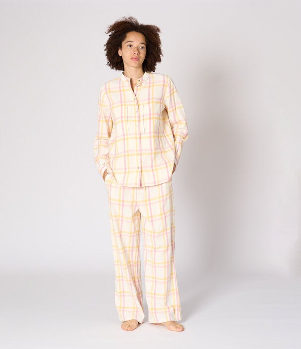 dorélit Jamie+Alkes Pyjama Geel Roze Ruit