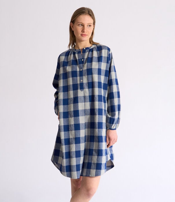 Dorélit Lara Jurk Grijs Blauwe Ruit