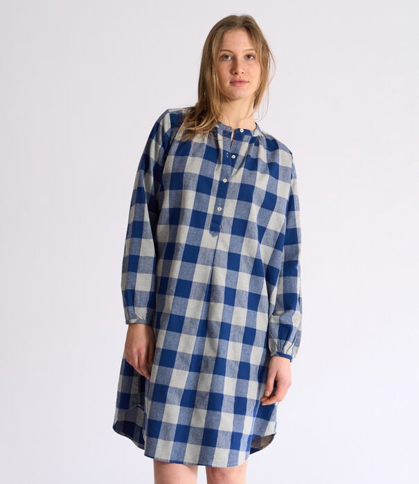 Dorélit Lara Jurk Grijs Blauwe Ruit