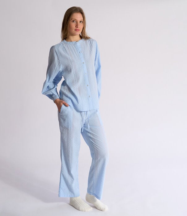 Dorélit Lisa+Alkes Pyjama Seersucker Lichtblauw