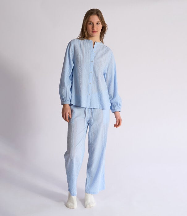 Dorélit Lisa+Alkes Pyjama Seersucker Lichtblauw