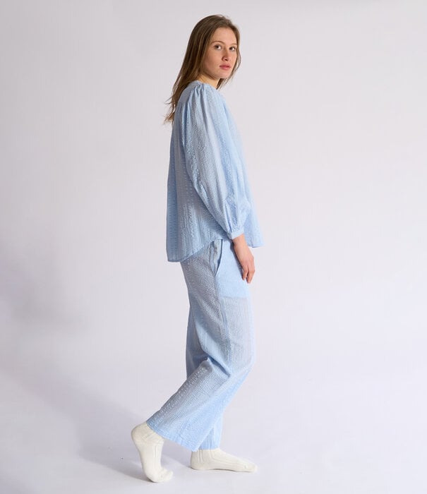 dorélit Lisa+Alkes Pyjama Seersucker Lichtblauw