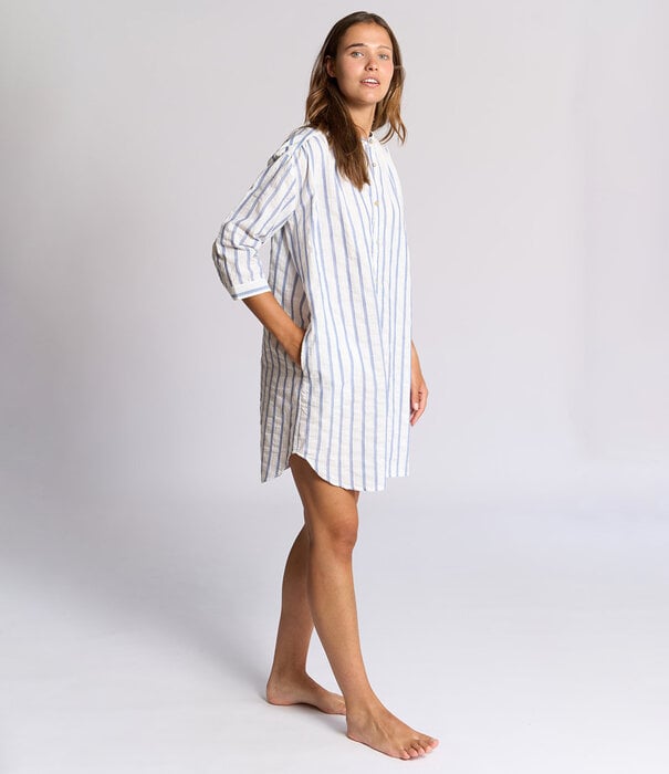 dorélit Maura Jurk Blauw Witte Streep