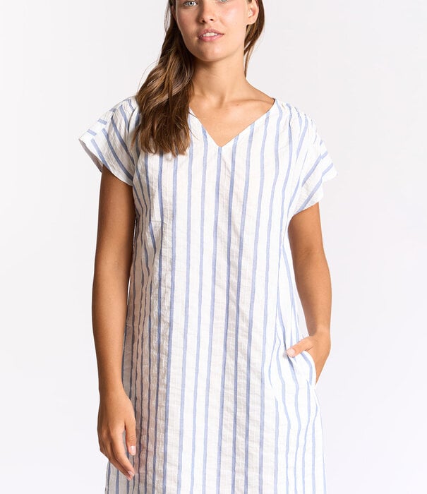 Dorélit Morgan Jurk Blauw Witte Streep