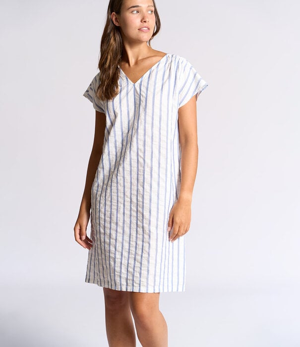 Dorélit Morgan Jurk Blauw Witte Streep