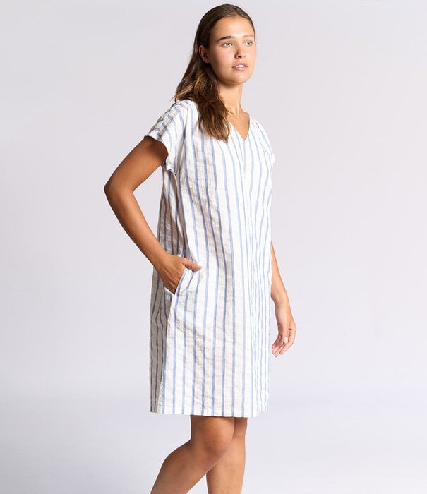 Dorélit Morgan Jurk Blauw Witte Streep