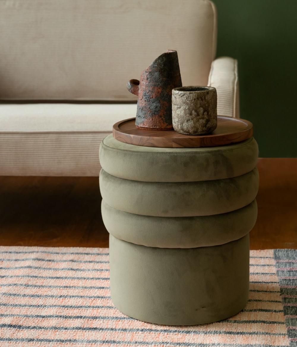 Dutchbone Aditi Poef Groen