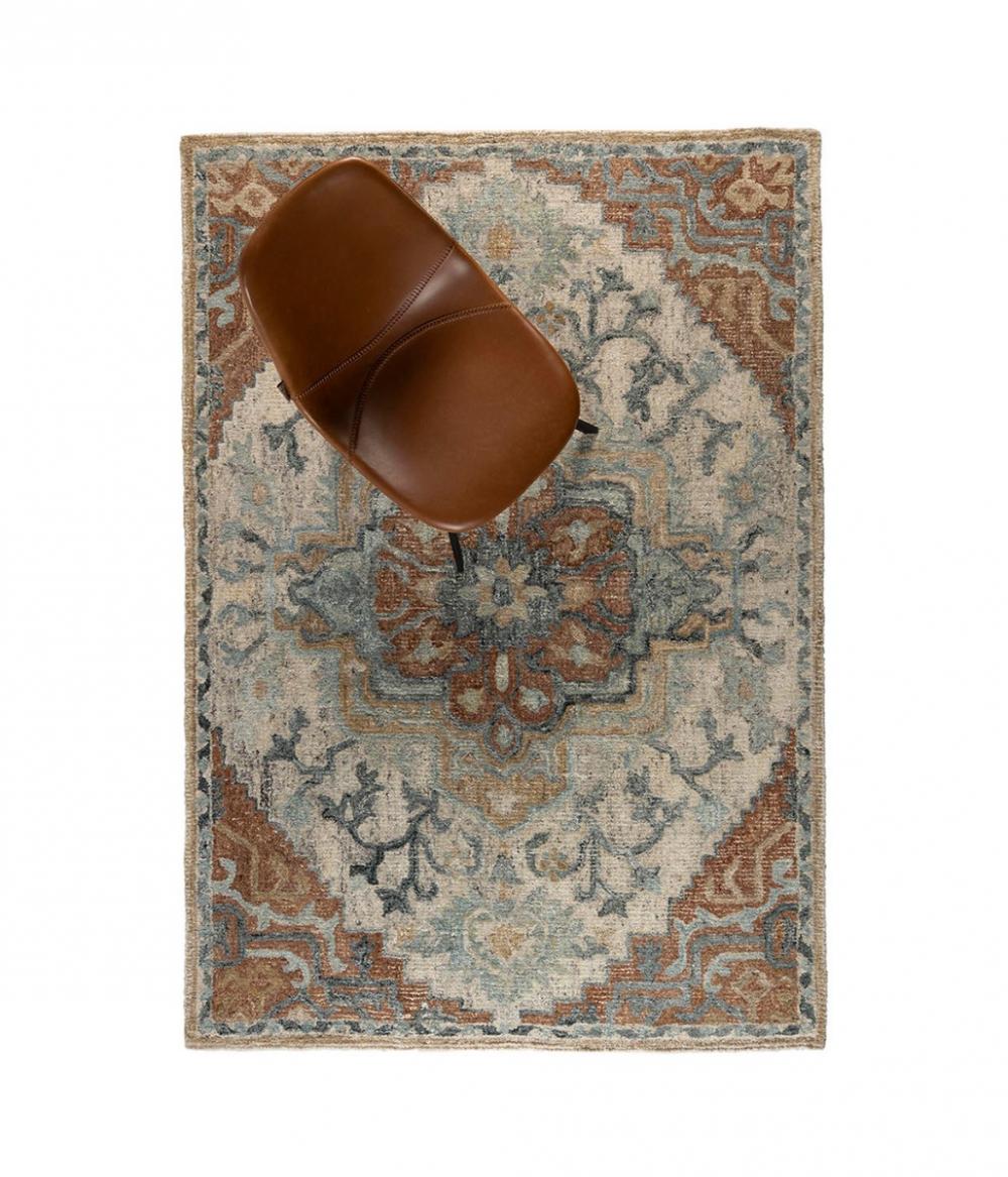 Dutchbone Amori Vloerkleed Blauw/Brick 160X230