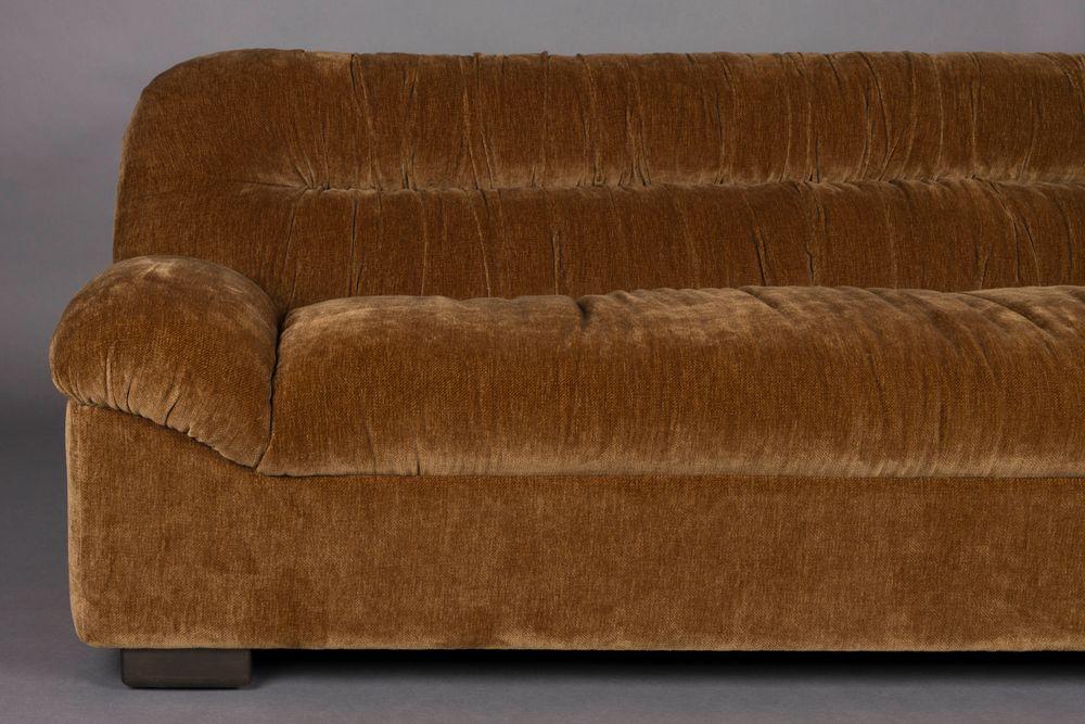 Dutchbone Douglas 3-zitsbank Velours Cognac Bruin