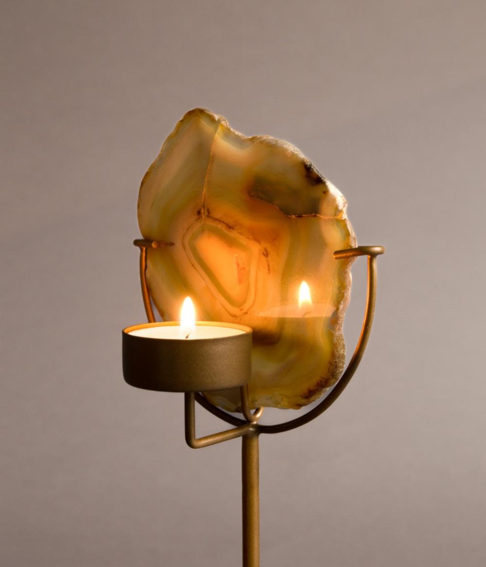 Dutchbone Gem Kandelaar Geel