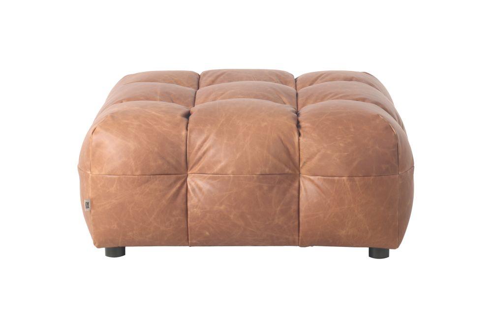 dutchbone Hackman Hocker Leer Cognac Bruin