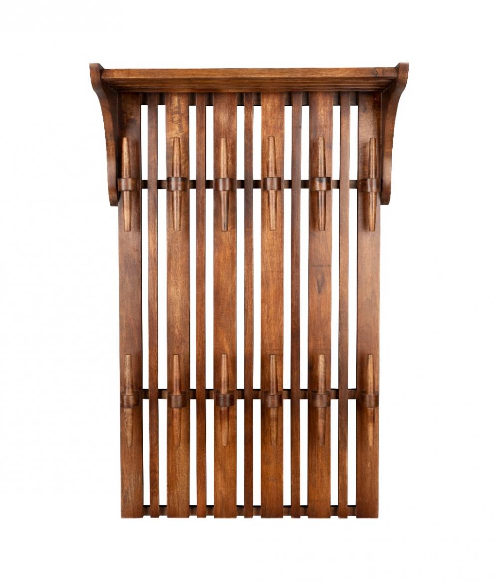 dutchbone Jakub Wandkapstok met Plank Walnoot