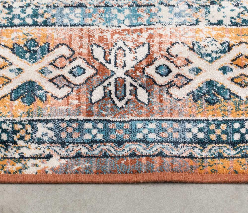 Dutchbone Mahal Vloerkleed Blauw/Brick 170X240