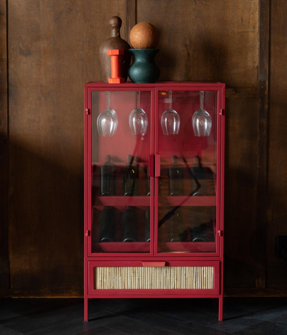 Dutchbone Mori Wijnkast Rood