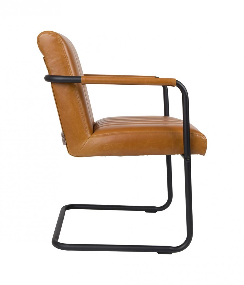 Dutchbone Stitched Armstoel Cognac