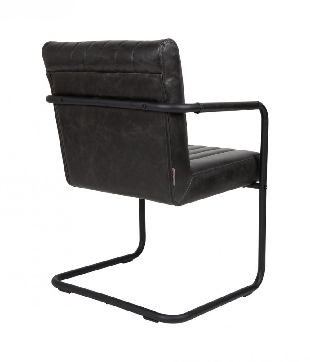 Dutchbone Stitched Eetkamerstoel Donker Grijs