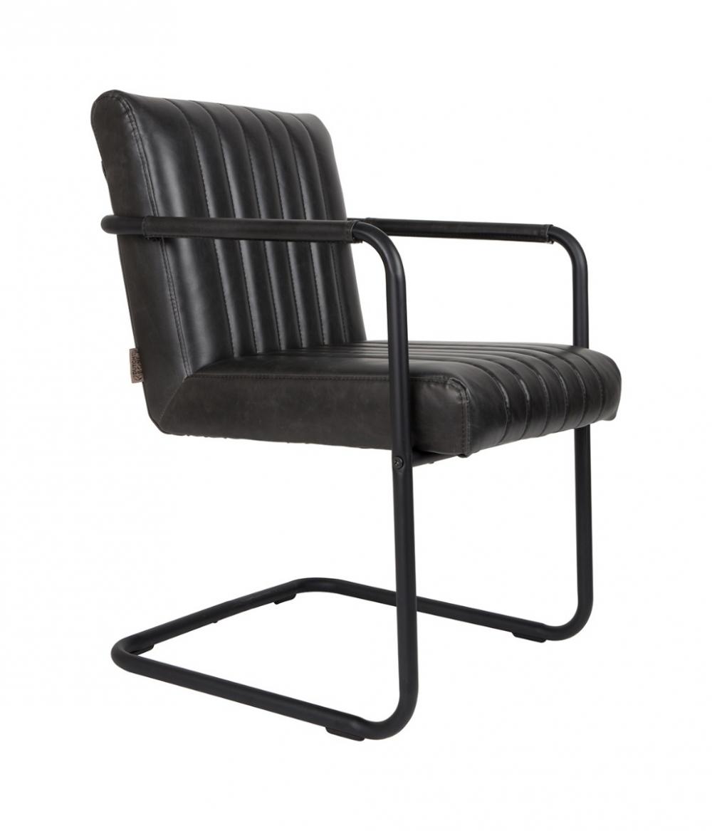 dutchbone Stitched Eetkamerstoel Donker Grijs