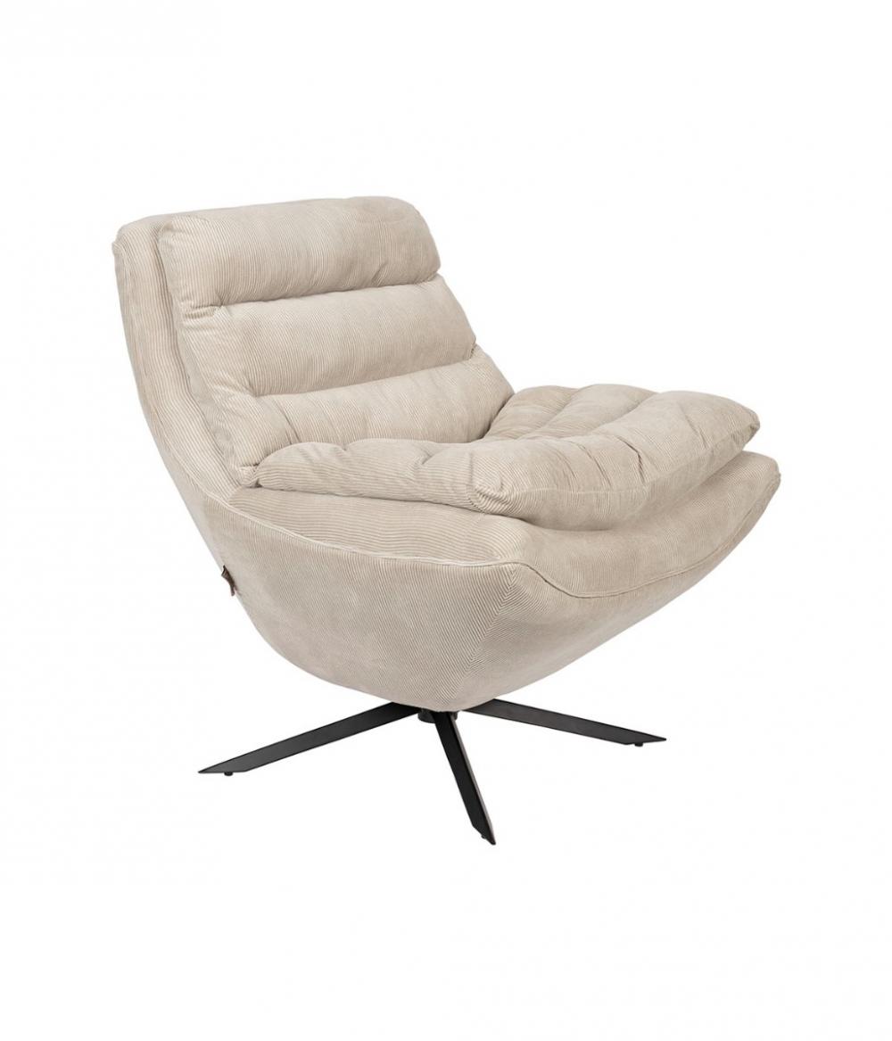 dutchbone Vince Loungestoel Beige
