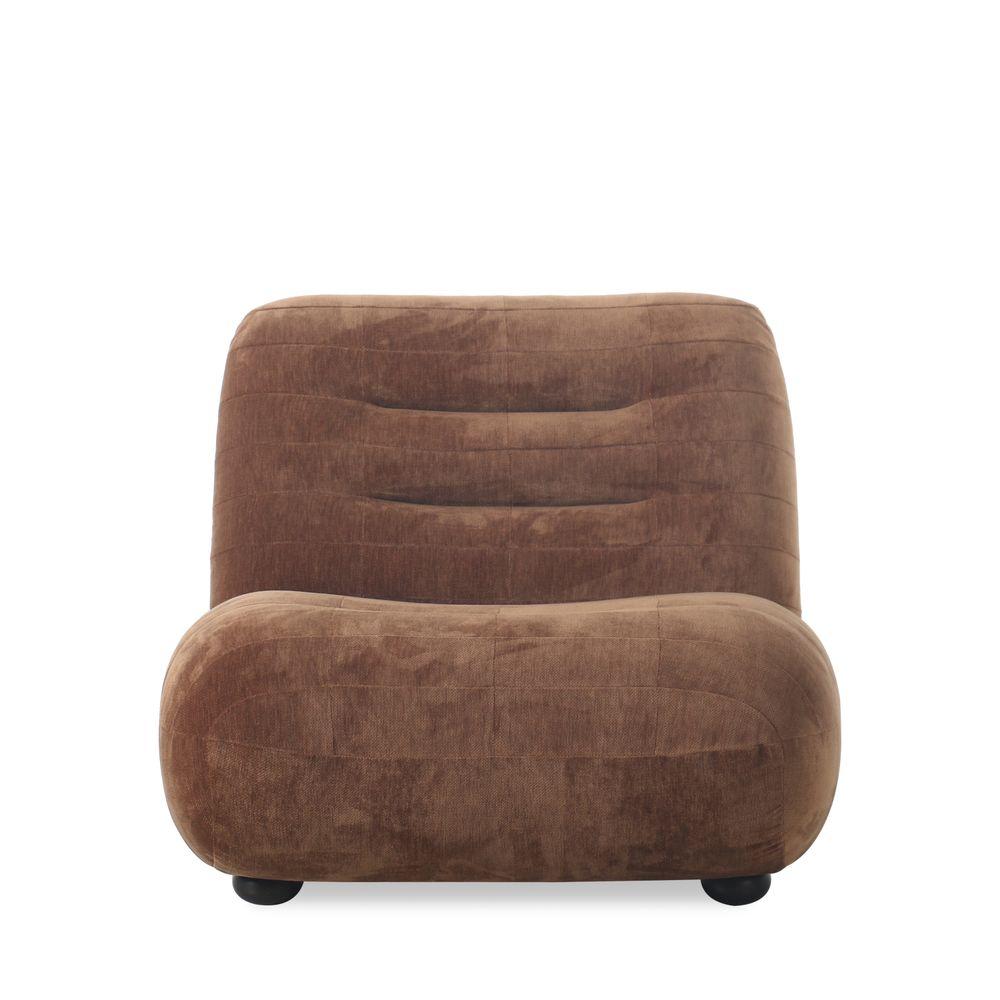 Dutchbone Wyatt Fauteuil Velours Cognac