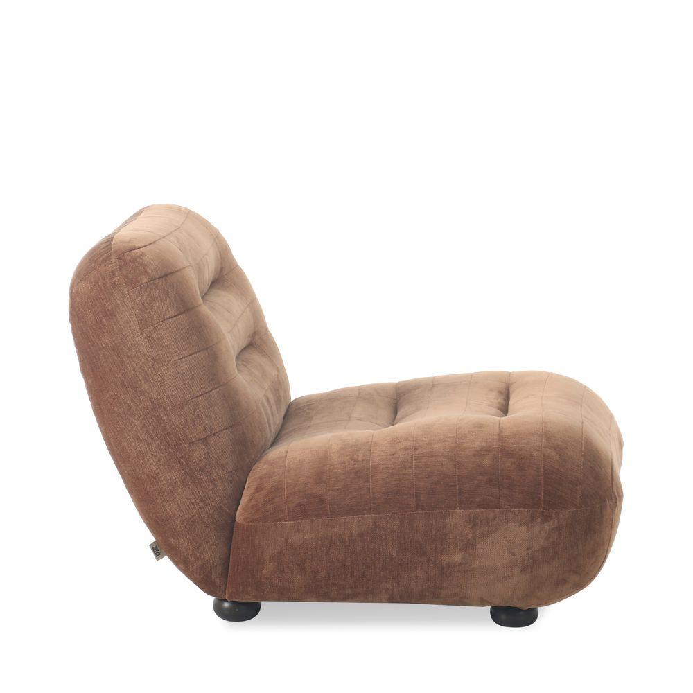 Dutchbone Wyatt Fauteuil Velours Cognac