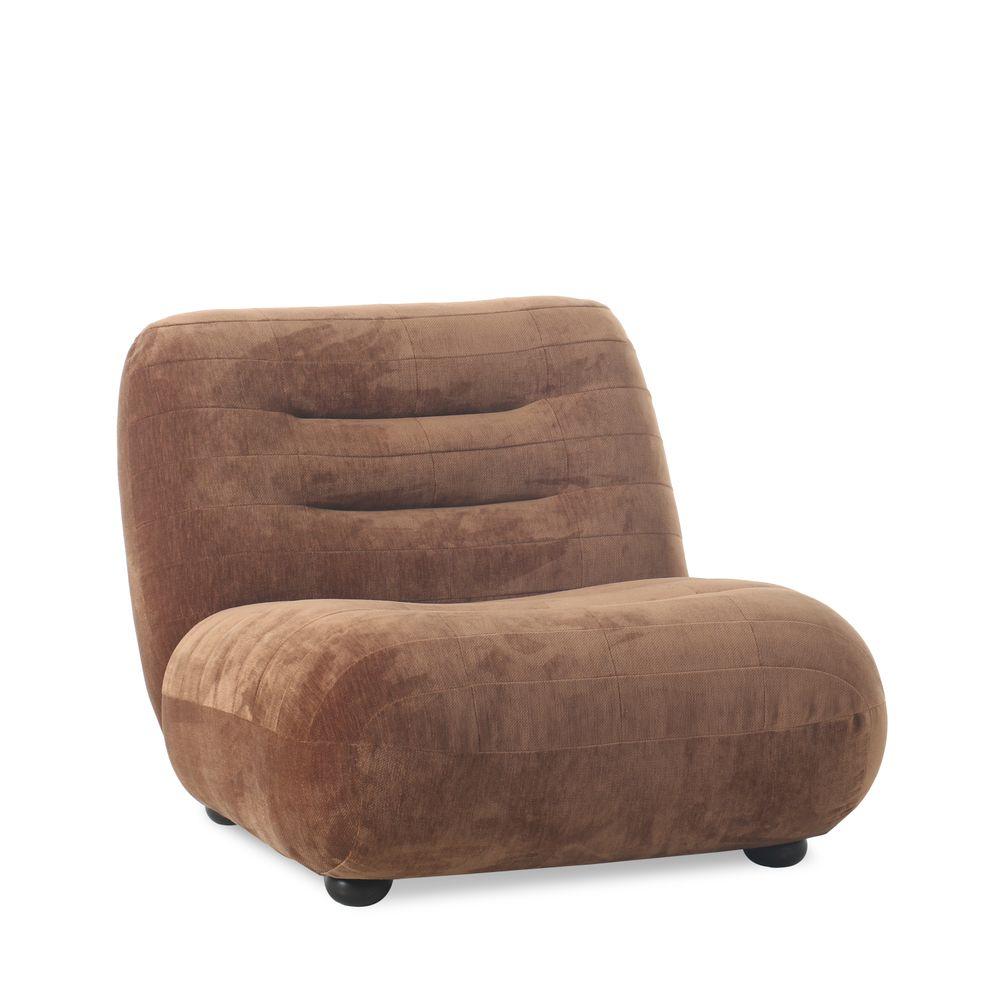dutchbone Wyatt Fauteuil Velours Cognac