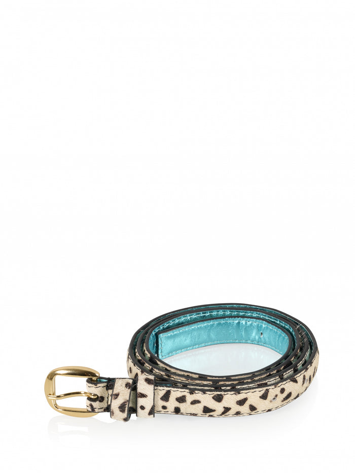 Dwrs FIJI BELT Cheeta Hair On - Riemen | White / Black