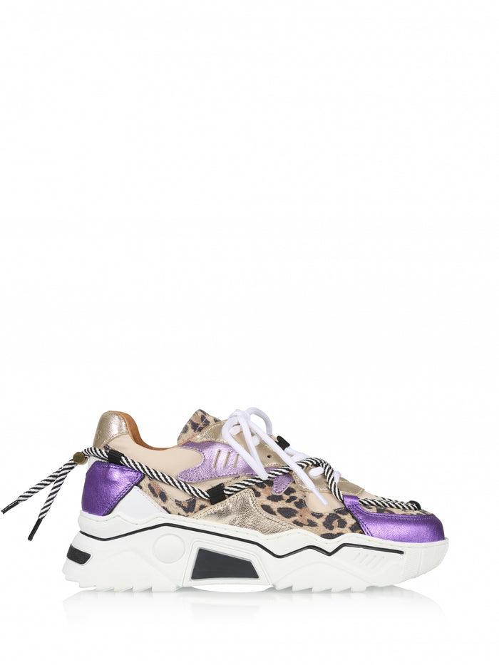 dwrs JUPITER leopard - Sneakers | Sand / Purple
